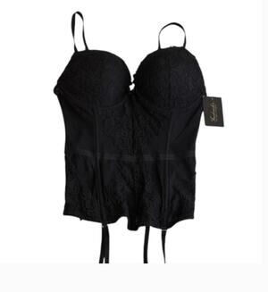 NWT Fredericks of Hollywood Jessica Black Corset Lingerie Sz M